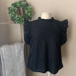 Jodiful ruffle cap sleeve woven blouse